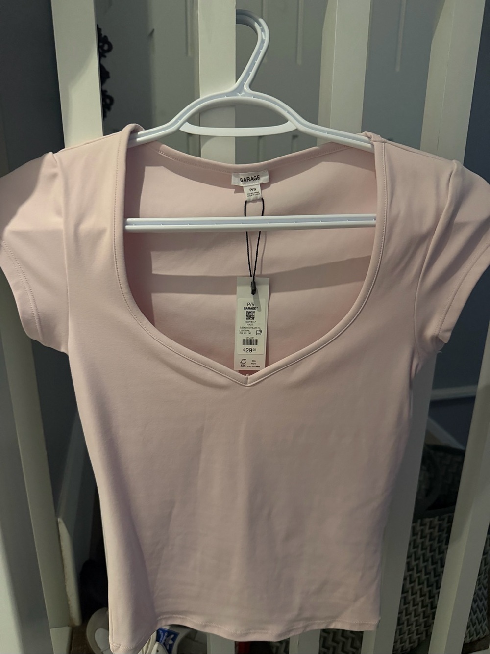 Garage Pink Scoop Neck Short Sleeve Tee